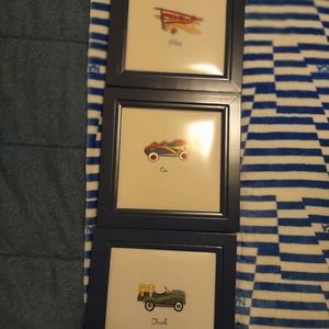 These are Kids Line it's three embroidered Vintage car,truck,airplane.so cute